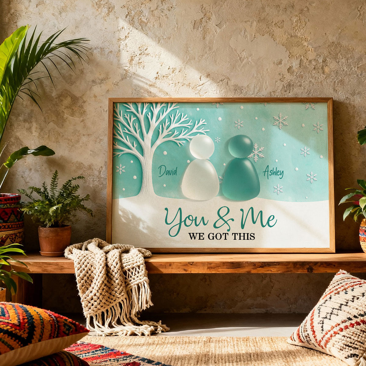 3D Sea Glass Effect Eternal Love Couple Christmas - Personalized Poster