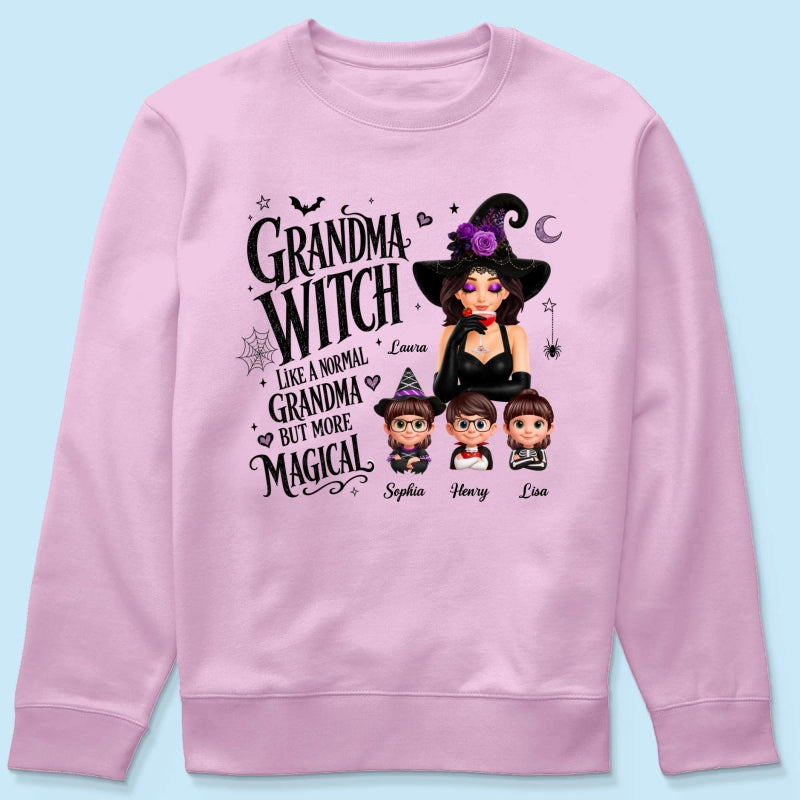 Grandma Witch More Magical - Personalized Shirt - Trendy Halloween Tee for Grandma