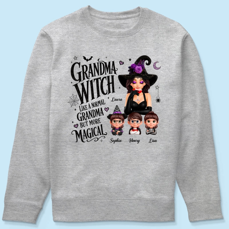 Grandma Witch More Magical - Personalized Shirt - Trendy Halloween Tee for Grandma