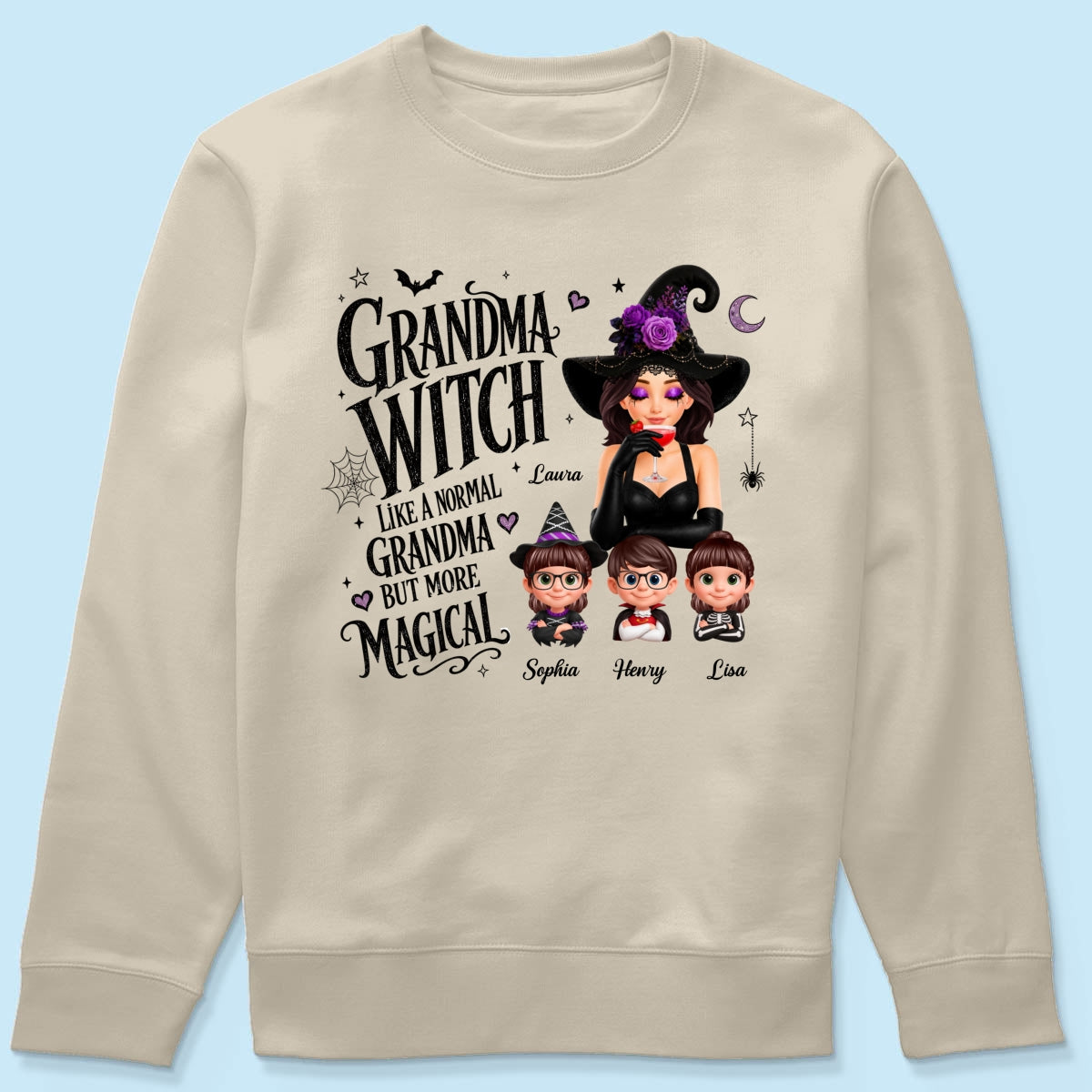 Grandma Witch More Magical - Personalized Shirt - Trendy Halloween Tee for Grandma