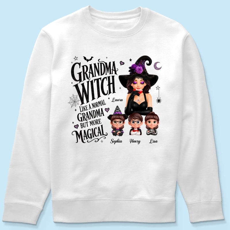 Grandma Witch More Magical - Personalized Shirt - Trendy Halloween Tee for Grandma