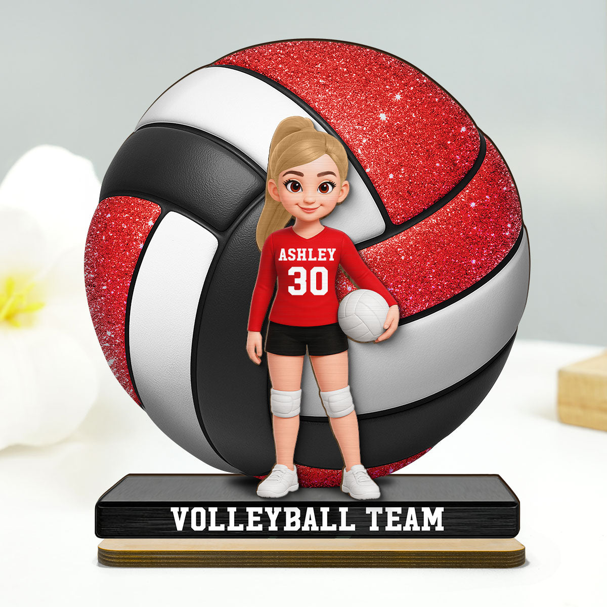 Proud Volleyball Player - Personalized 2-Layered Wooden Plaque - Gift For Volleyball Players, Volleyball Lovers
