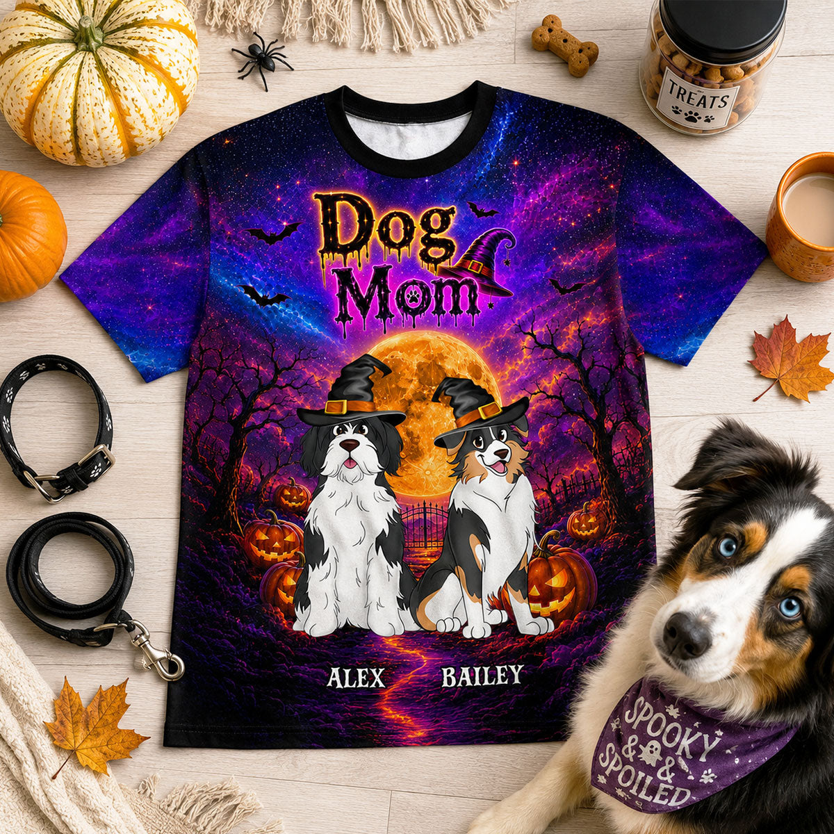 Galaxy Halloween Dog Mom - Personalized Shirt - Halloween Gift For Dog Lovers
