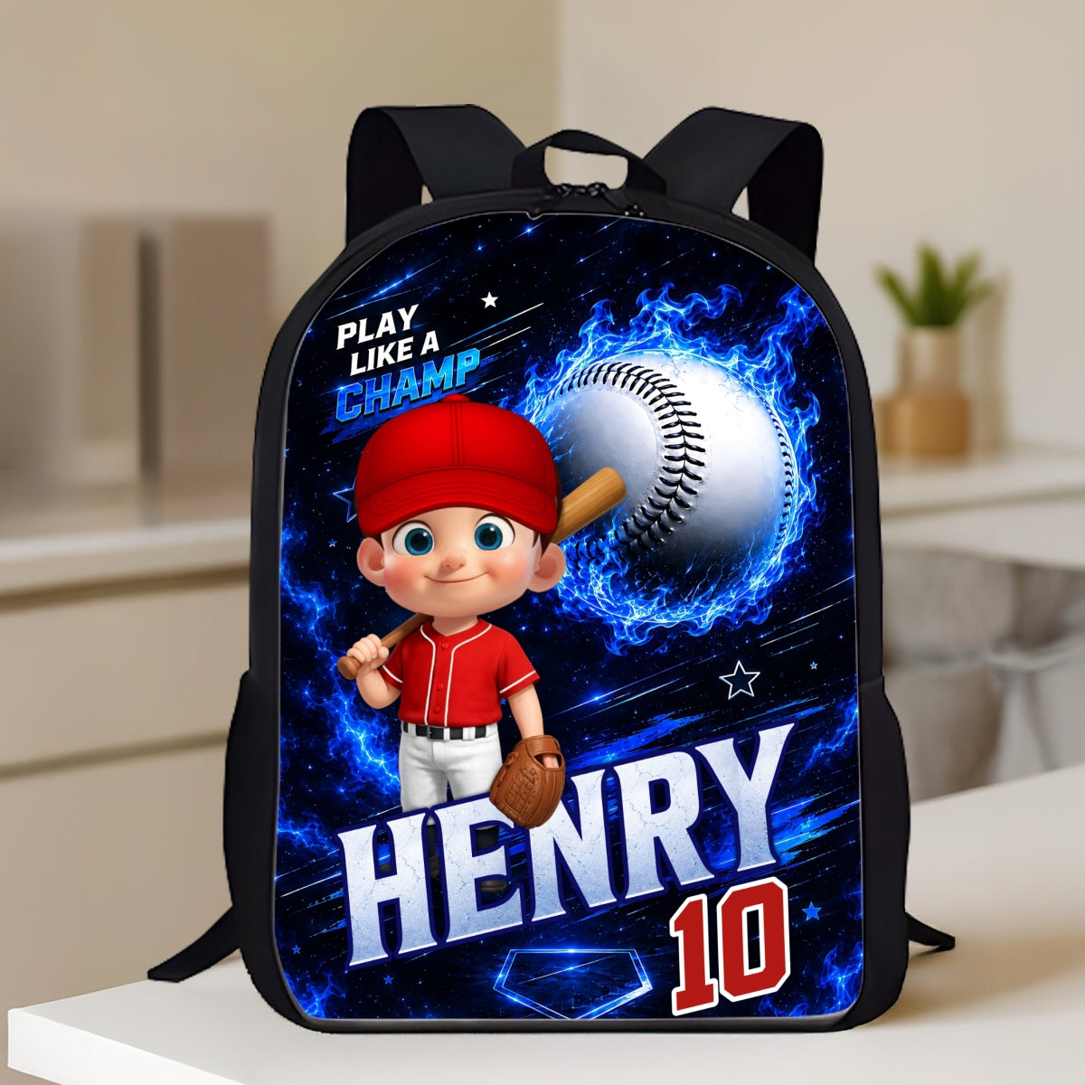 Baseball Trendy Design Backpack for Boys Girls - Personalized Backpack - Back to School Gift for Daughter, Son