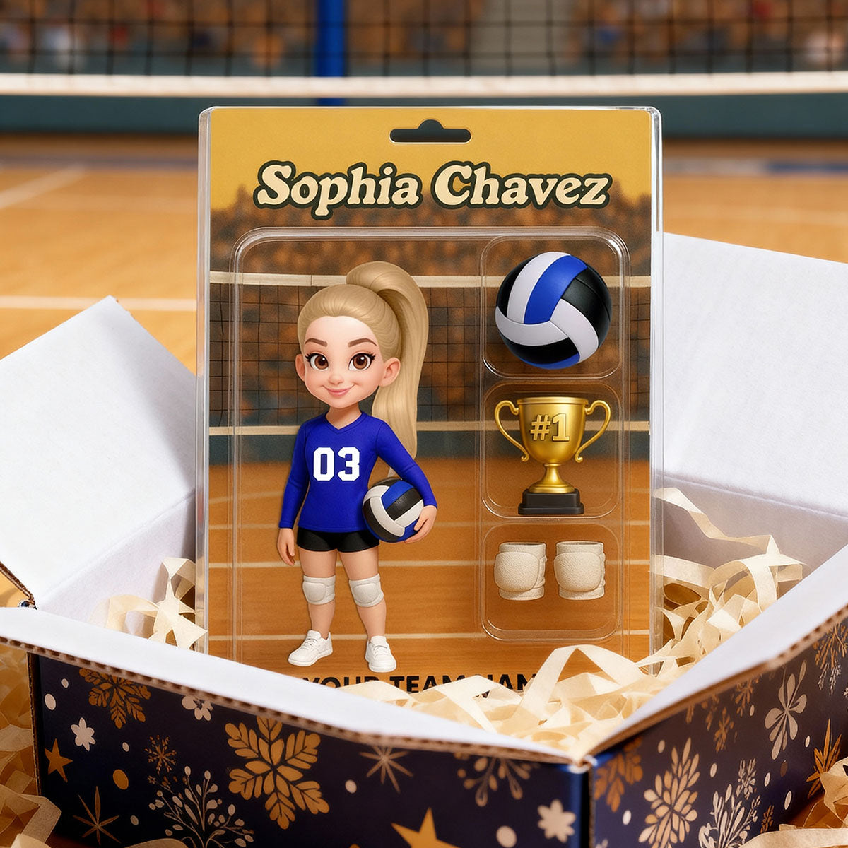 3D Effect Volleyball Player Custom Figure Style - Personalized Acrylic Block Plaque - Unique Christmas Gift For Volleyball Players, Granddaughter, Daughter