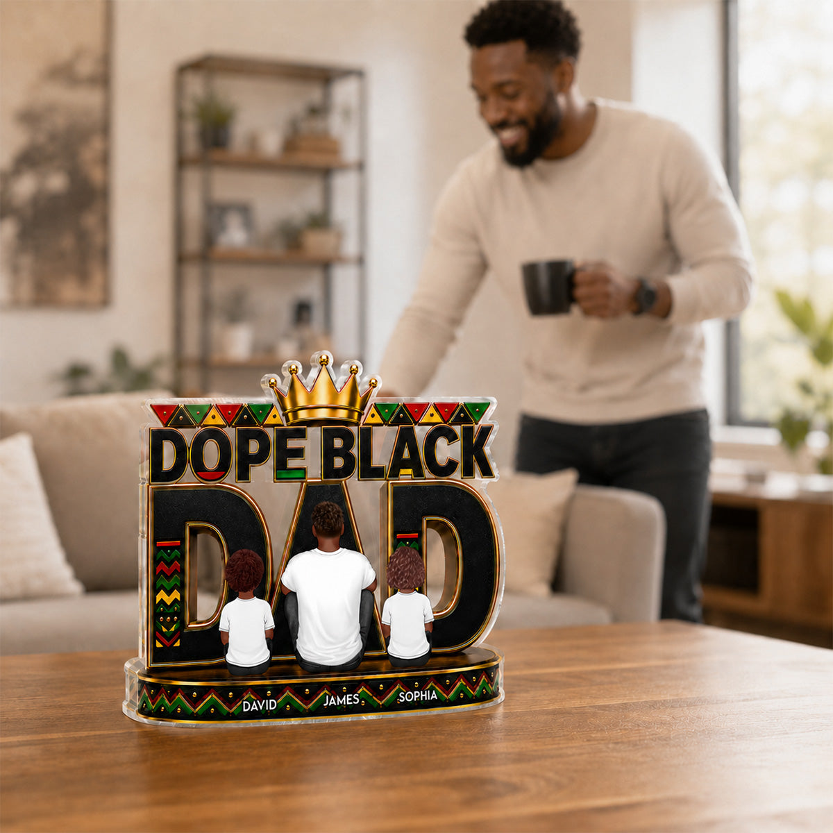 Dope Black Dad 2D Flat - Personalized Acrylic Block