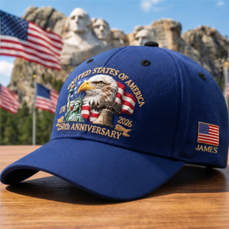 United States 250th Anniversary Eagle Liberty & Bell Printed - Personalized Classic Cap