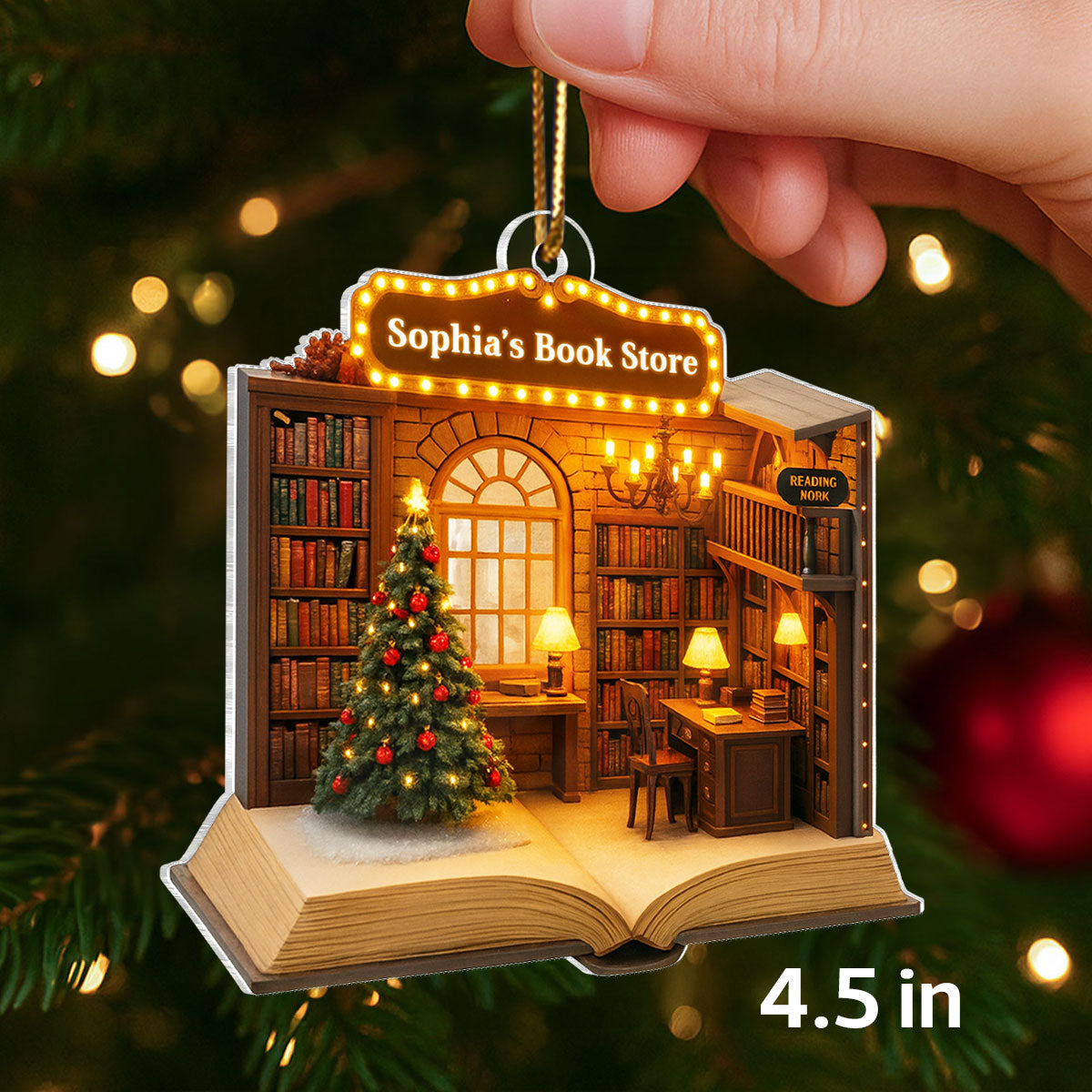 Where Stories Feel Like Home – Personalized Acrylic Ornament – Thoughtful Gift for Readers & Writers, Teachers