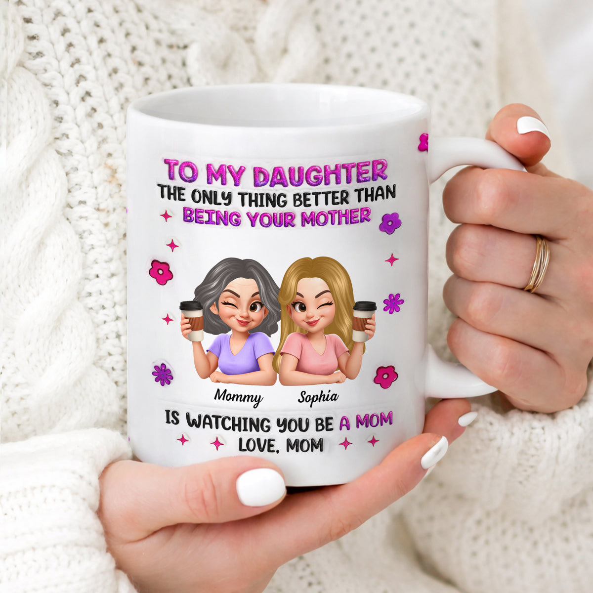 Watching You Be A Mom Mother Daughter - Personalized Mug - Heartfelt Mother's Day Gift for Daughter