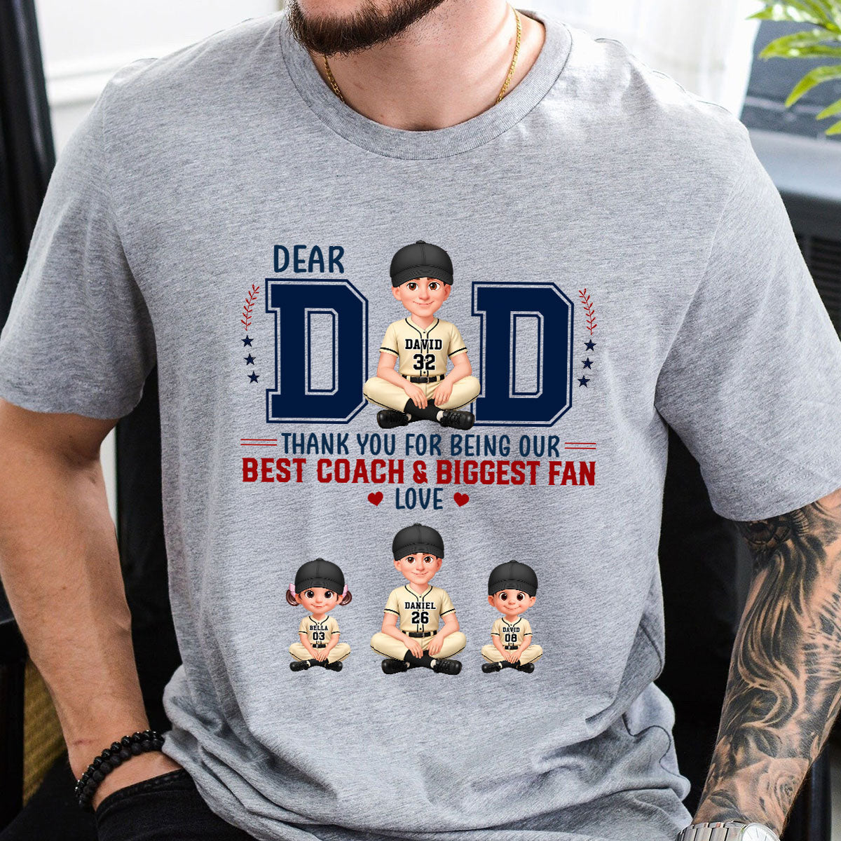 Baseball Dear Dad Thank You - Personalized Shirt - Father's Day Gift For Baseball Dad