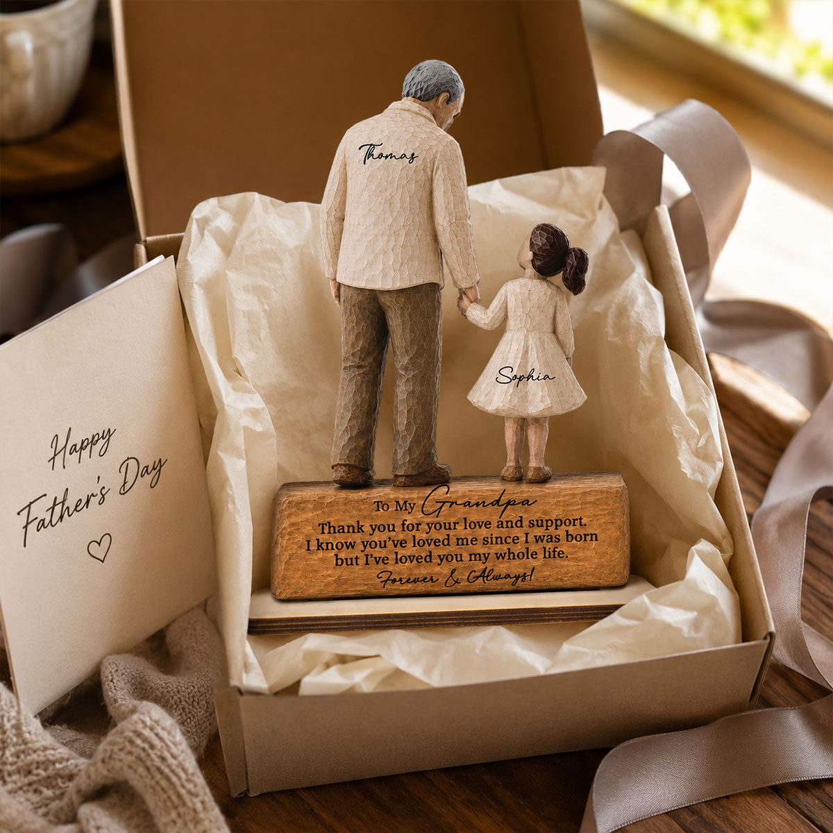 I've Loved You My Whole Life Grandpa 2D Flat Printed - Personalized 2-Layered Wooden Plaque - Sentimental  Gift For Grandpa