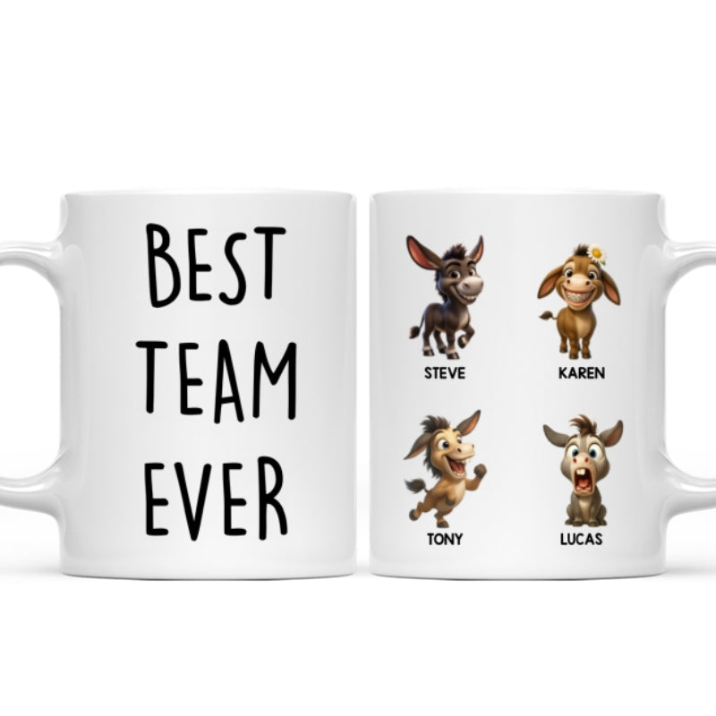 Best Team Ever Coworkers - Personalized Mug - Funny Christmas Gift for Work Besties, Employees