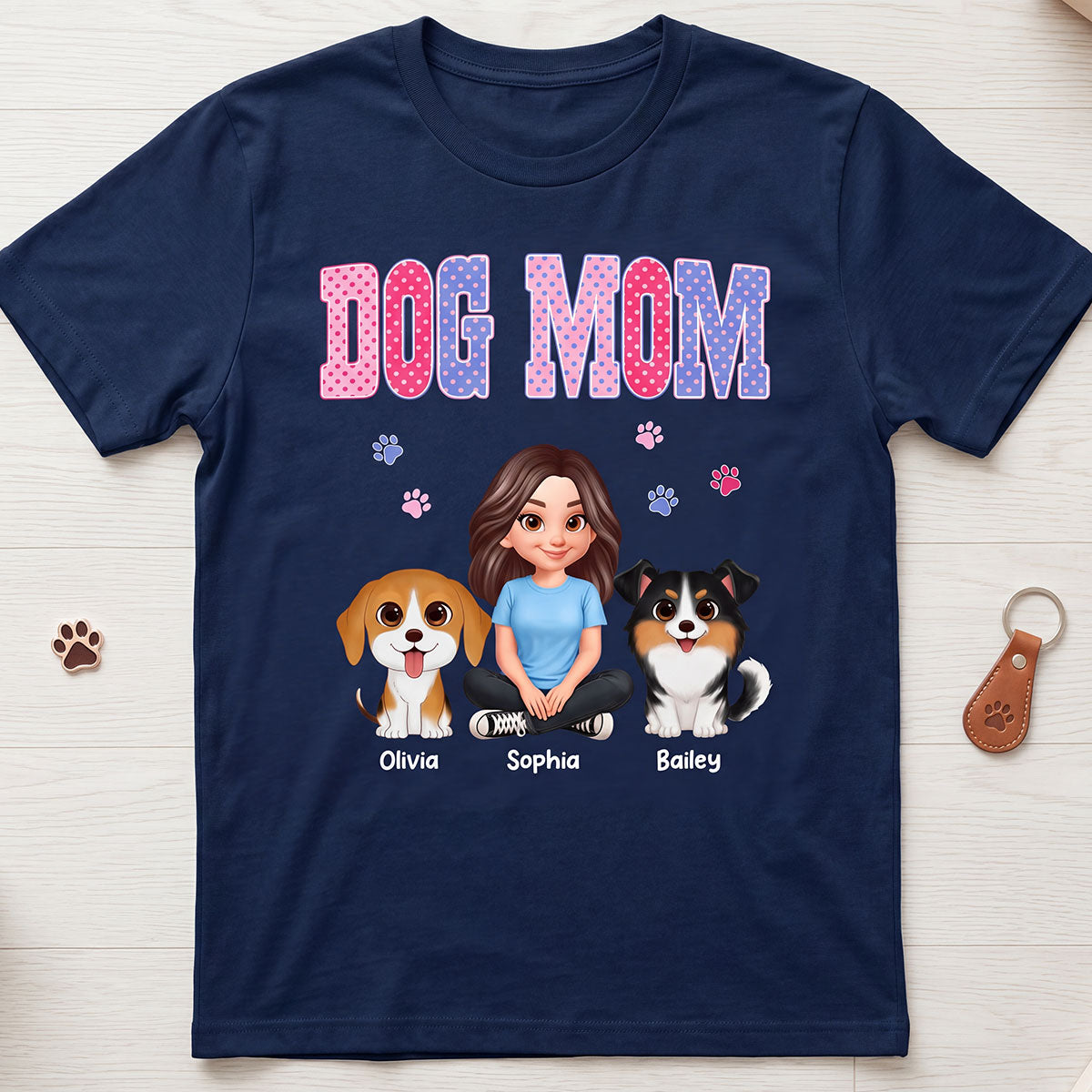 Trending Polka Dot Pattern Spring Summer Vibe Dog Mom - Personalized Shirt - Mother's Day Gift For Dog Mom