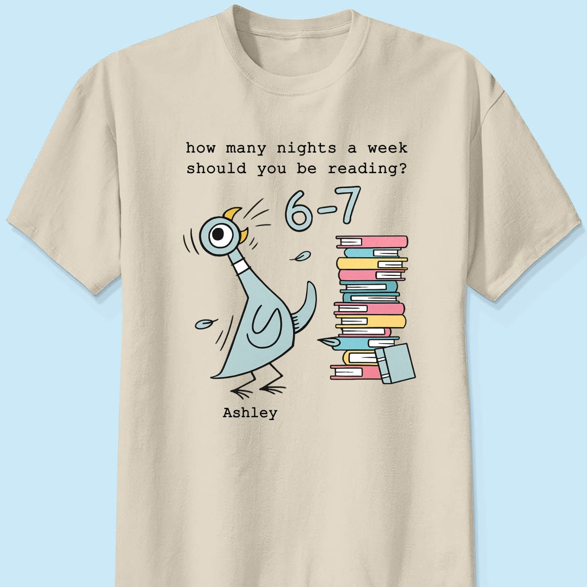 How Many Nights A Week Should You Be Reading 6-7 - Personalized Shirt - Pigeon Elephant Piggie Children's Books Sweatshirt, Teacher Six Seven 67