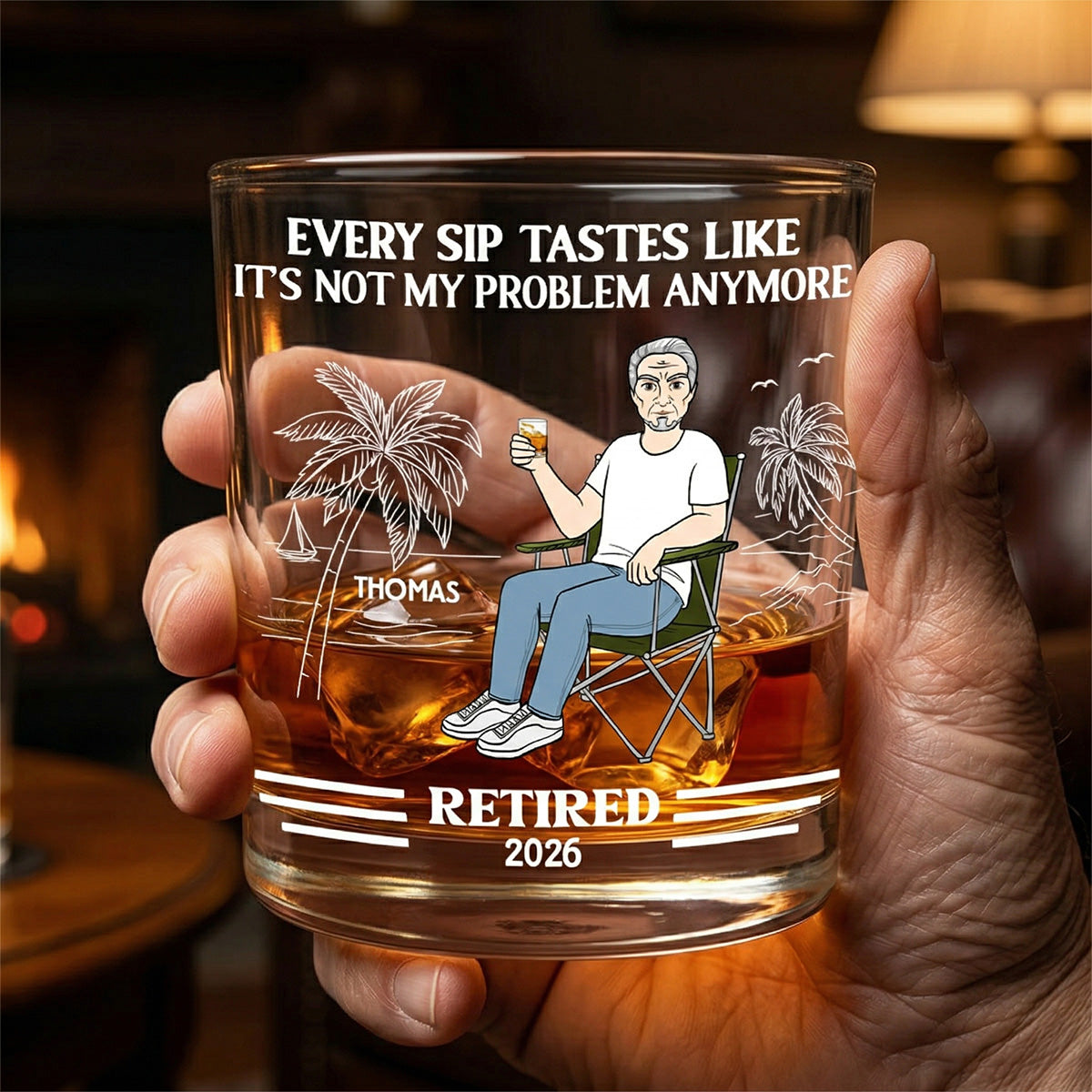 Every Sip Tastes Like Not My Problem Anymore - Personalized Wine Glass - Retirement Gift