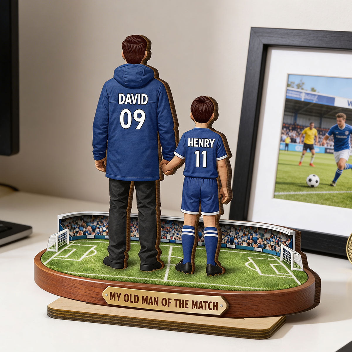 My Old Man Of The Match - Personalised 2-Layered Wooden Plaque - UK  Gift For Football Dad