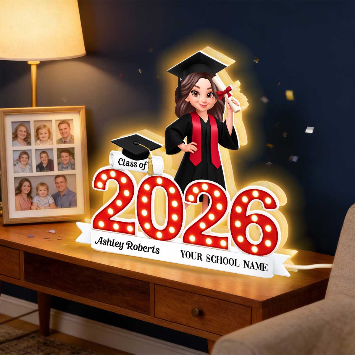 Congratulation Class Of Graduation Senior - Personalized Light Box - Gift For Graduation Day, Graduation Gift, Keepsake