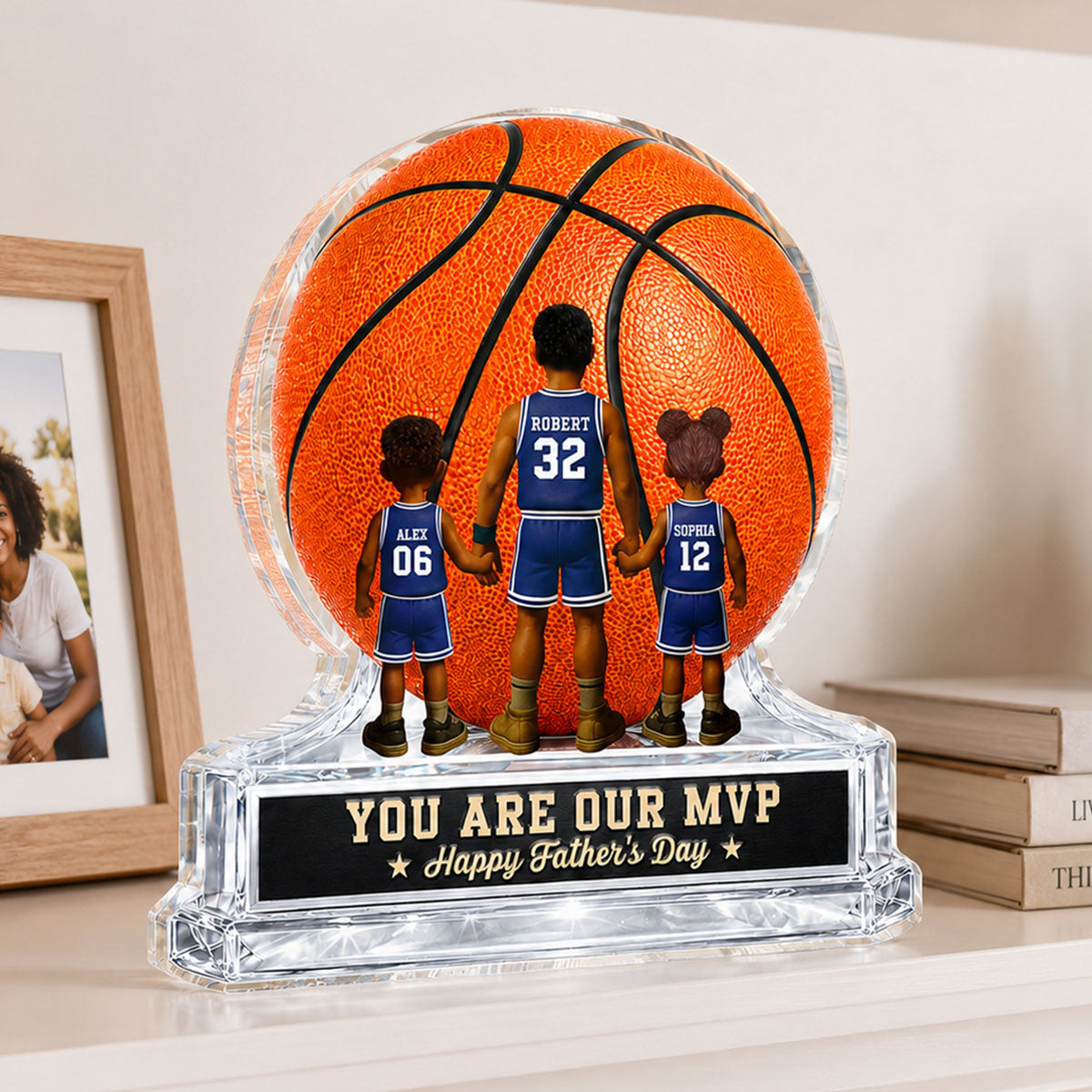 Basketball No 1 Dad Legend You Are Our MVP - Personalized Acrylic Block Plaque -  Gift For Dad, Husband, Basketball Fans