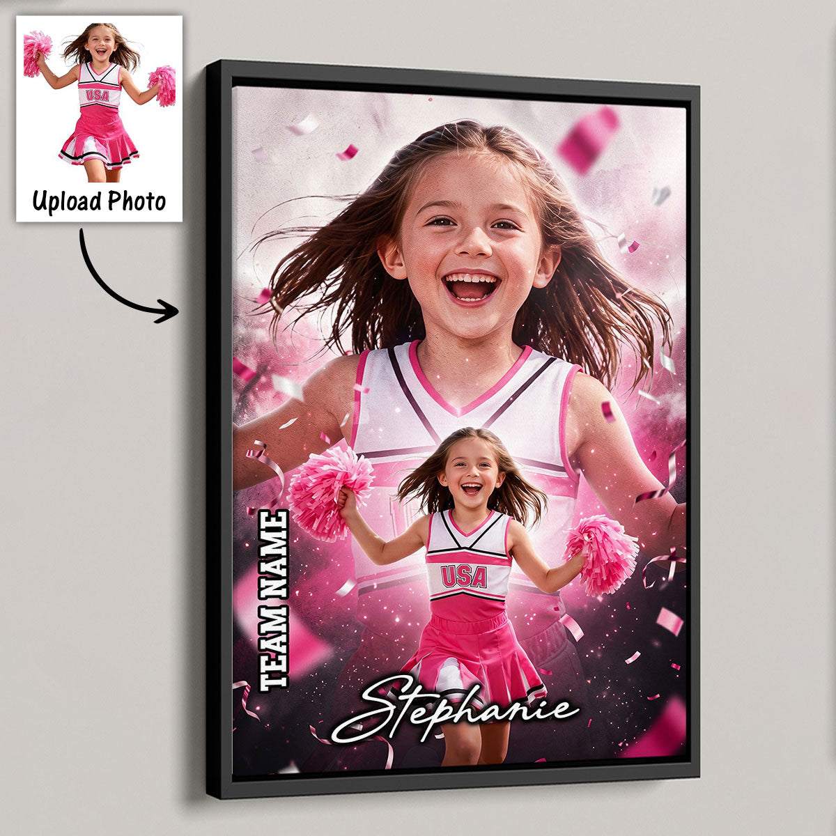 Born to Cheer - Personalized Poster - Gift For Cheerleading Team Girls, Daughters, Granddaughters