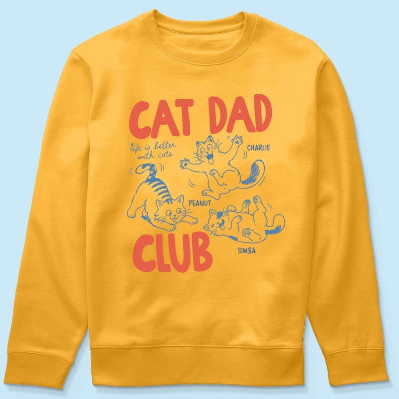 Funny Cat Dad Club - Personalized Shirt - Father's Day Gift for Cat Dad
