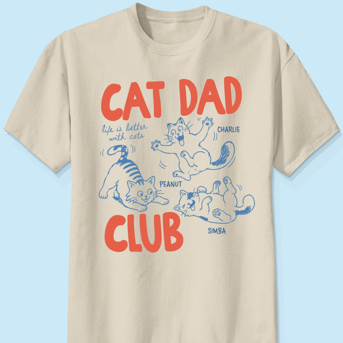 Funny Cat Dad Club - Personalized Shirt - Father's Day Gift for Cat Dad
