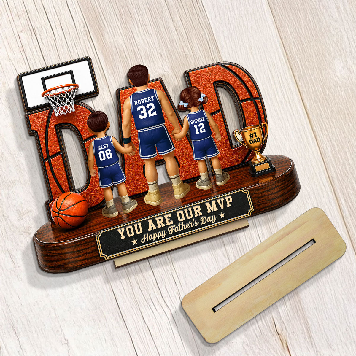 Basketball Dad Legend You Are Our MVP - Personalized 2-Layered Wooden Plaque -  Gift For Dad