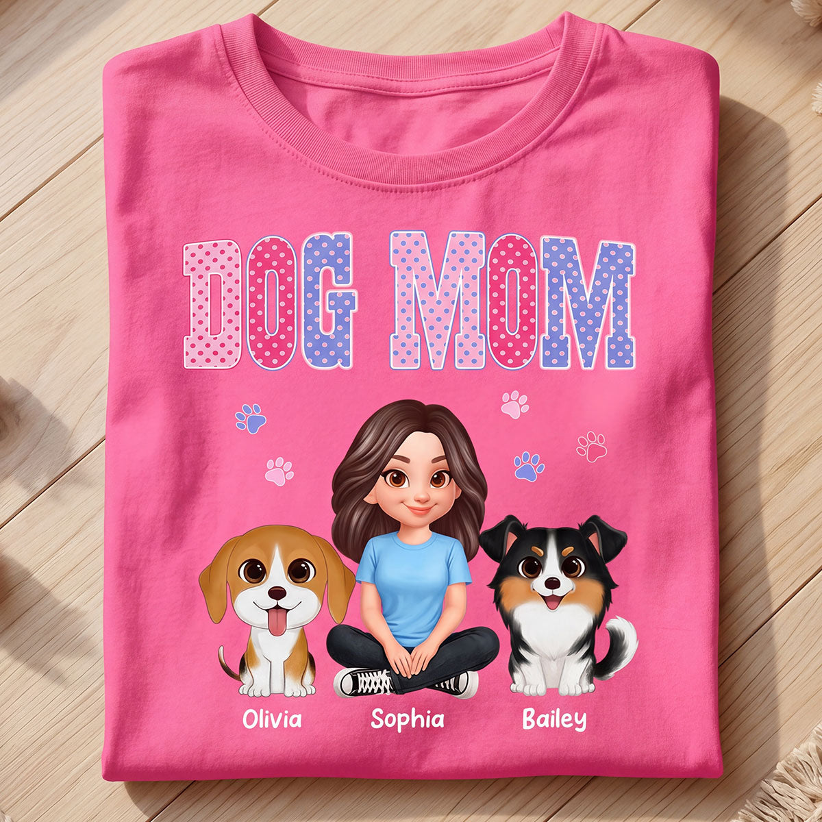 Trending Polka Dot Pattern Spring Summer Vibe Dog Mom - Personalized Shirt - Mother's Day Gift For Dog Mom