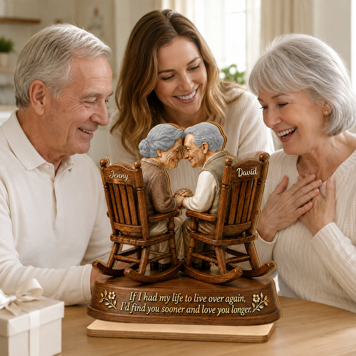 If I Had My Life to Live Again Growing Old Couple - Personalized 2-Layered Wooden Plaque - Anniversary Gift for Her, for Him