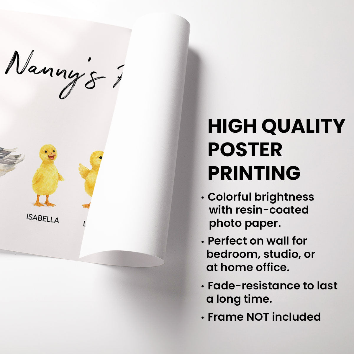 Nanny Flocks Duck Print - Personalised Poster - Mother's Day Gift for Grandma