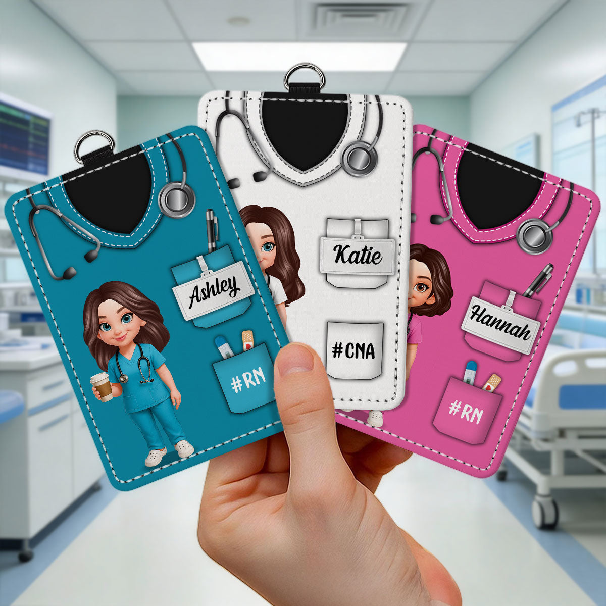 Nurse Uniform - Personalized ID Badge Holder - Gift For Nurse