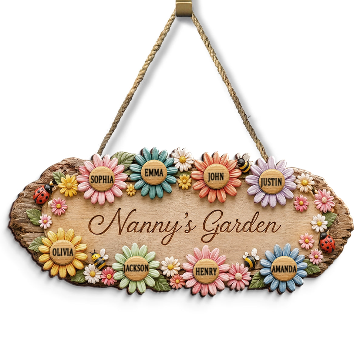 Grandma's Garden - Personalized Wooden Sign - Home Decor for Grandma