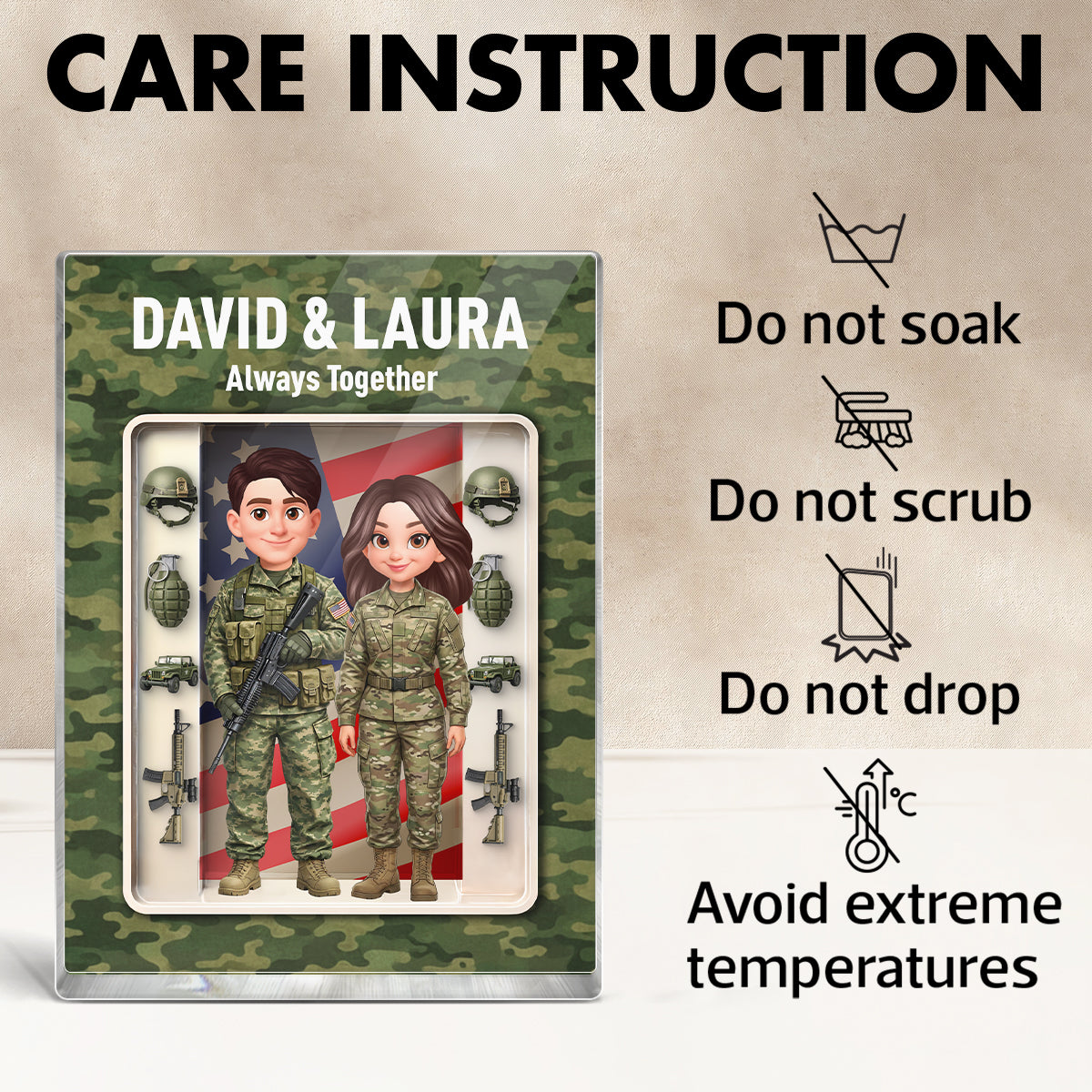 Couple Occupation 3D Action Figure - Personalized Acrylic Block Plaque - Heartfelt Gift for Him, for Her