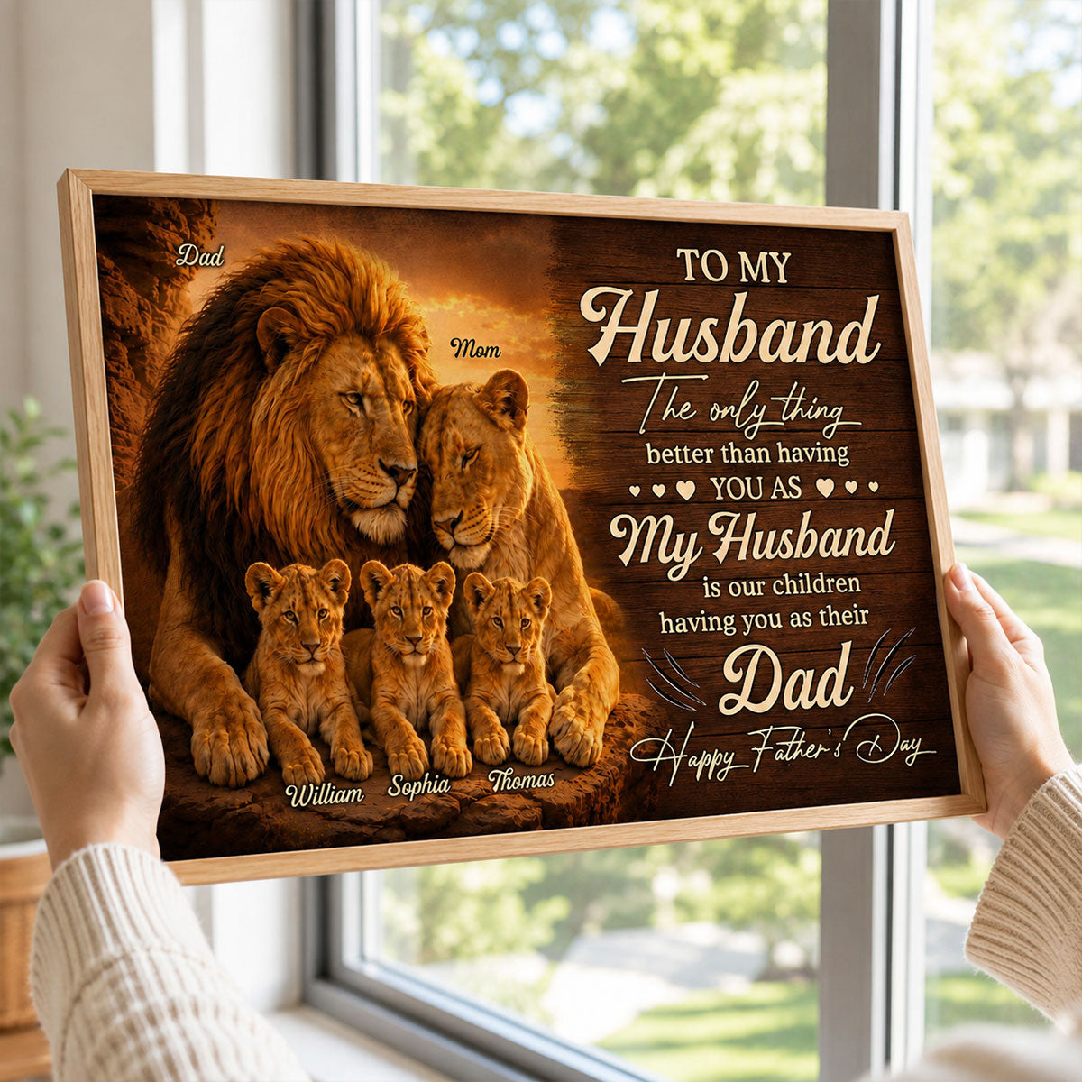Lion Family The Only Thing - Personalized Poster - Father's Day Gift For Husband, Dad