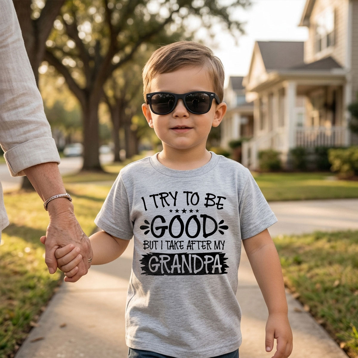 I Try To Be Good But I Take After My Grandpa Shirt For Kid