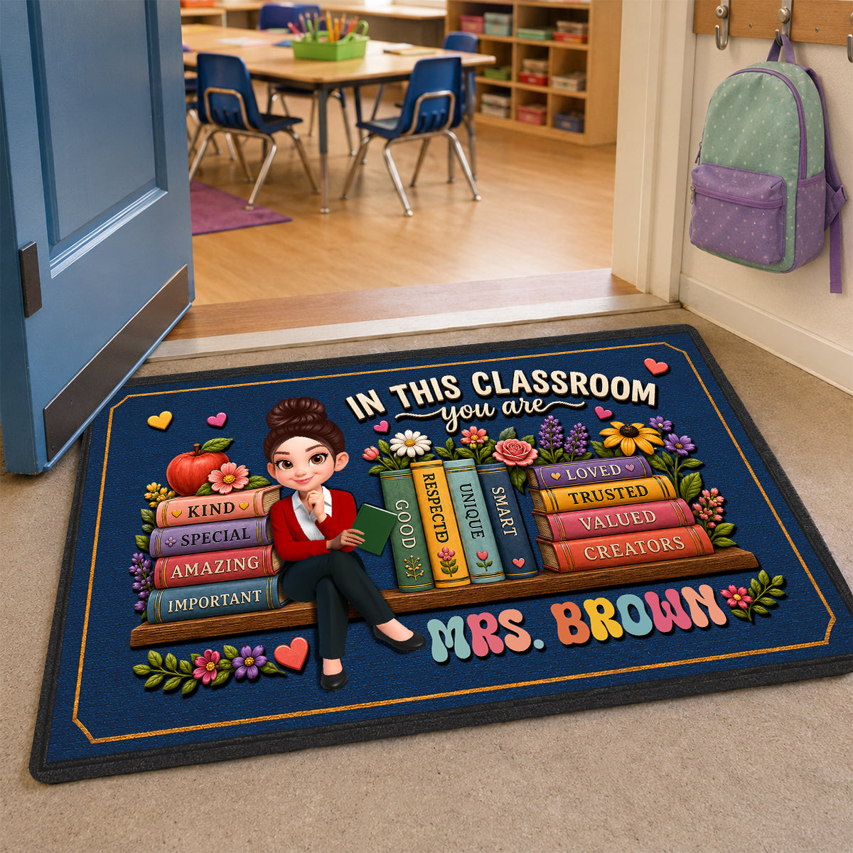 In This Classroom Teacher Welcome - Personalized Doormat - Back to School Decor for Teachers