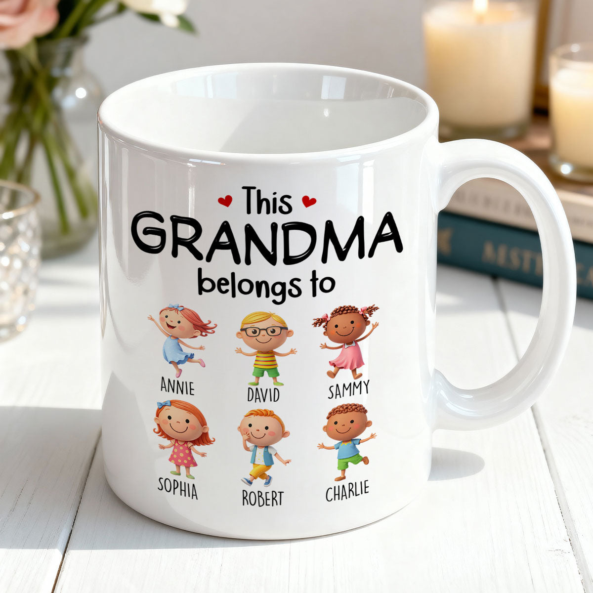 This Grandma Belongs to Cute Grandkids - Personalized Mug - Heartfelt Gift for Grandma