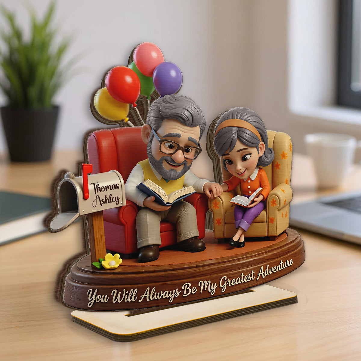 You Are My Greatest Adventure Old Couple - Personalized 2-Layered Wooden Plaque - Anniversary, Valentine's Day Gift, Gift For Him, Gift For Her