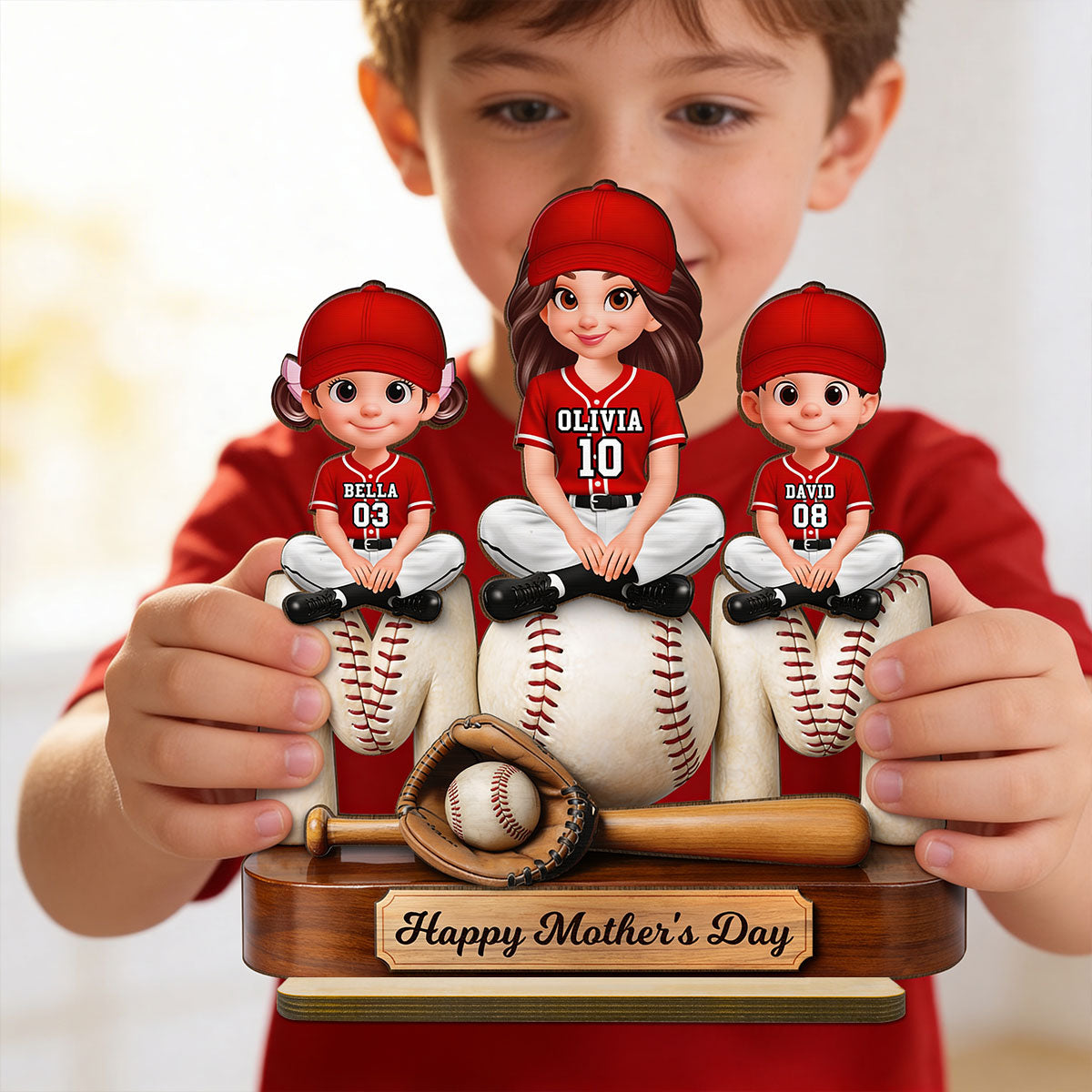 Best Baseball Mom Ever - Personalized 2-Layered Wooden Plaque - Mother's Day Gift For Baseball Mom