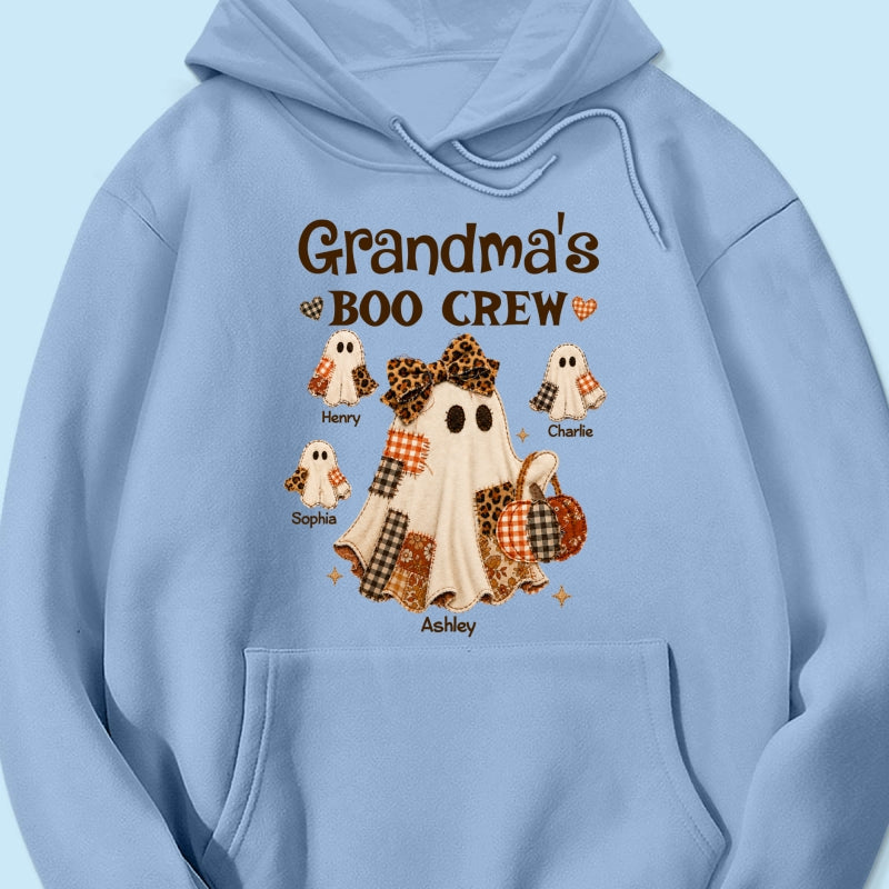 Grandma Fall Season Halloween Faux Patchwork Pattern Coquette - Personalized Shirt - Halloween Gift For Grandma