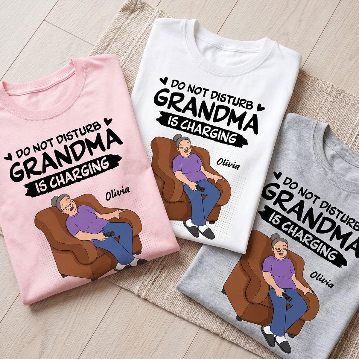 Do Not Disturb Grandma Is Charging - Personalized Shirt - Funny Mother's Day Gift For Grandma, Mom