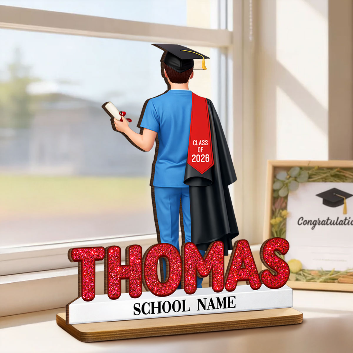 Nurse Graduation Class Of 2026 - Personalized 2-Layered Wooden Plaque - Graduation Gift For Seniors, Daughter, Son, Grandkids