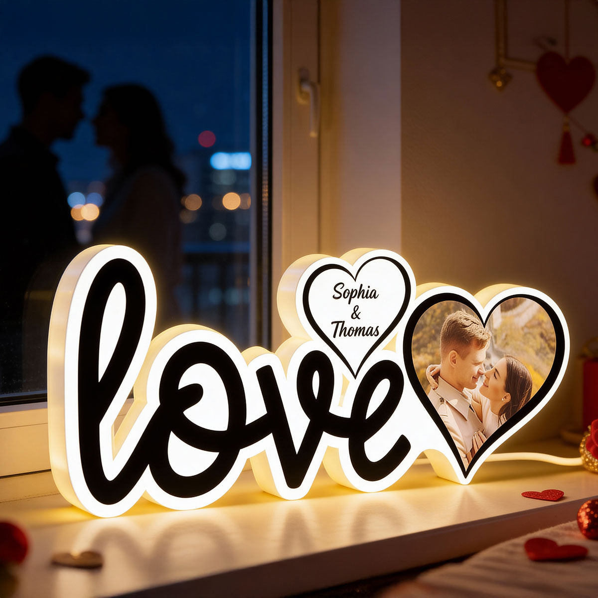 Couple Love Custom Photo - Personalized Light Box - Valentine's Day Gift For Him or Her