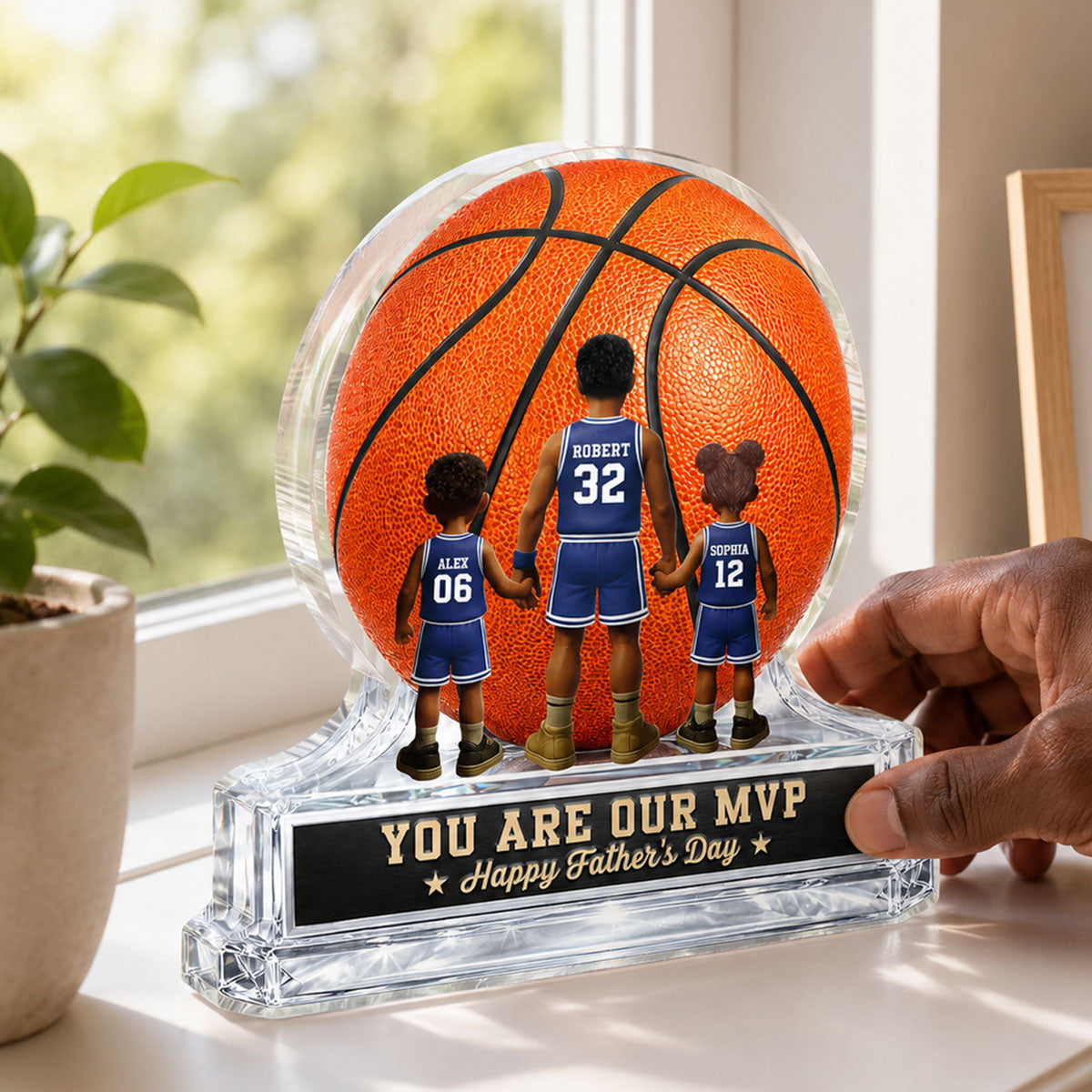 Basketball No 1 Dad Legend You Are Our MVP - Personalized Acrylic Block Plaque -  Gift For Dad, Husband, Basketball Fans