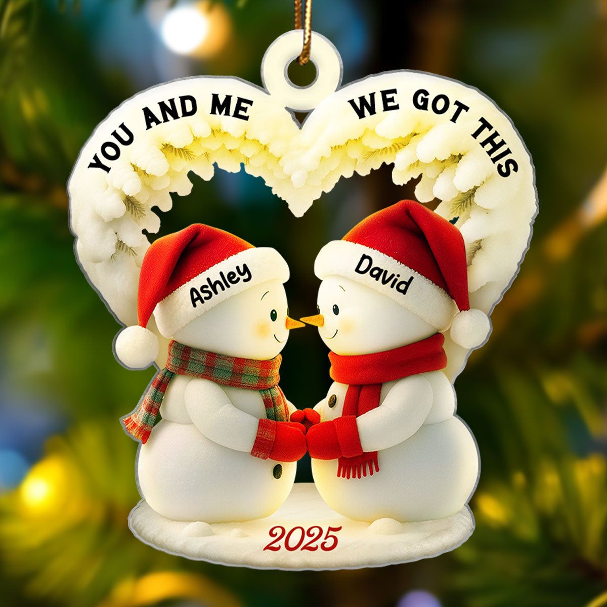Couple Growing Old Together - Personalized Acrylic Ornament - Heartfelt Christmas Gift for him, Gift for her