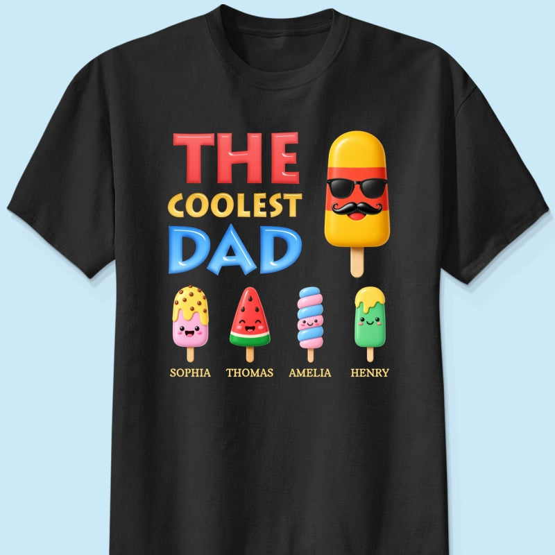 The Coolest Dad Grandpa Funny - Personalized Shirt - Heartfelt Gift For Dad, Grandpa, Husband