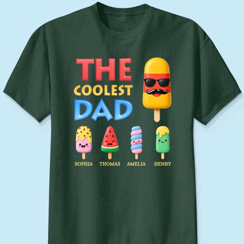 The Coolest Dad Grandpa Funny - Personalized Shirt - Heartfelt Gift For Dad, Grandpa, Husband