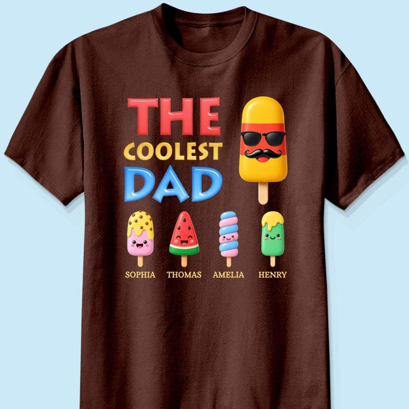 The Coolest Dad Grandpa Funny - Personalized Shirt - Heartfelt Gift For Dad, Grandpa, Husband