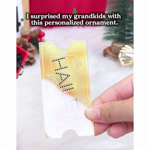 Polar Express Ticket Custom Name - Personalized Acrylic Ornament - Christmas Gift For Kids