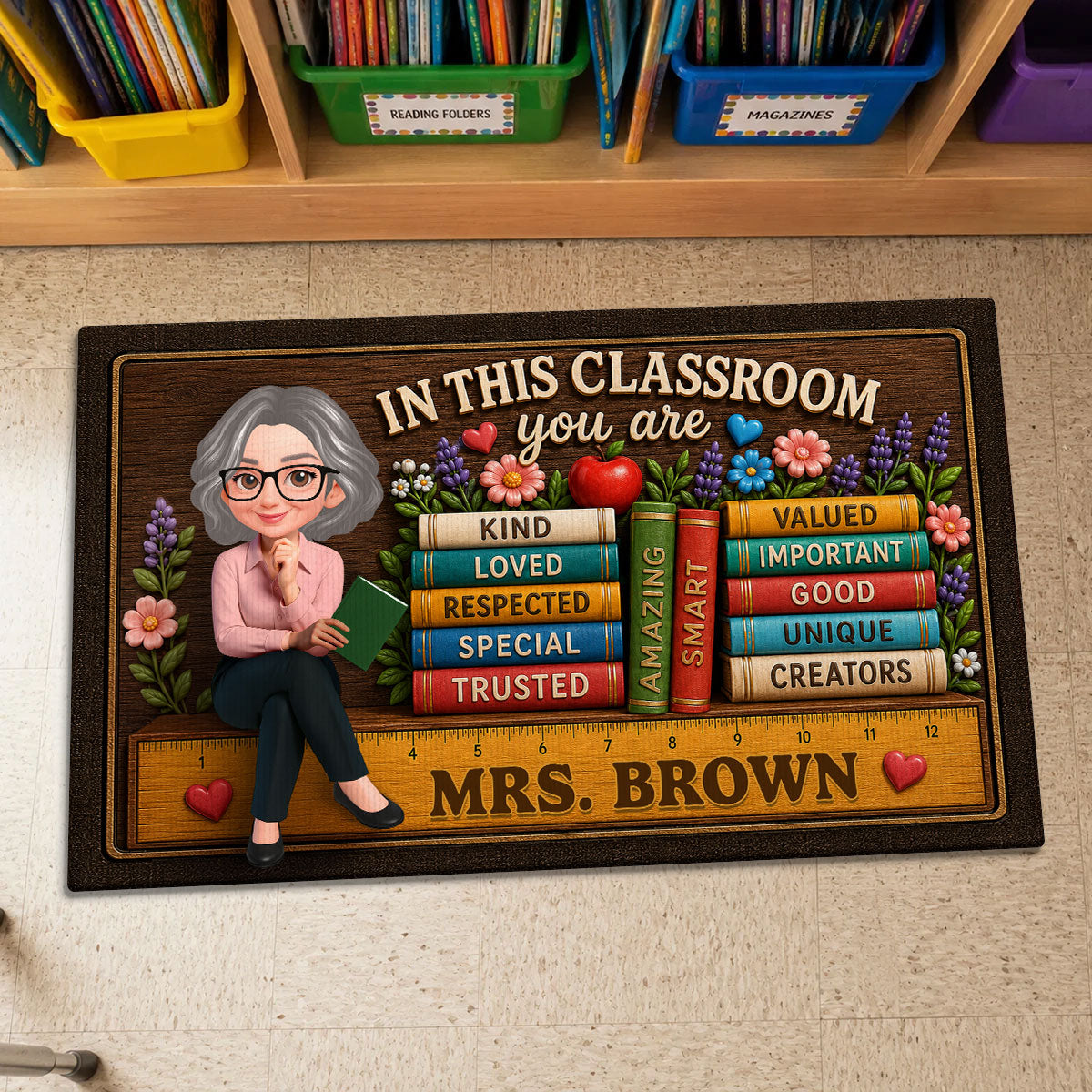 In This Classroom Teacher Welcome Students - Personalized Doormat - Back to School Decor for Teachers