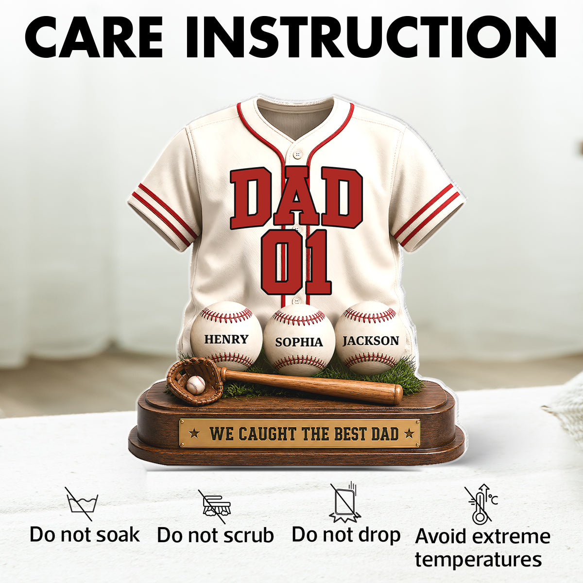 Baseball Dad Legend We Caught The Best Dad - Personalized Acrylic Block Plaque -  Gift For Dad, Husband